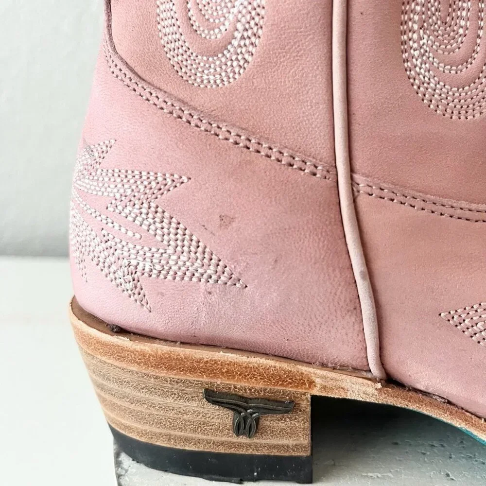 Lane LEXINGTON Over the Knee Pink Cowboy Boots Western Cowgirl Snip Toe Tall 5